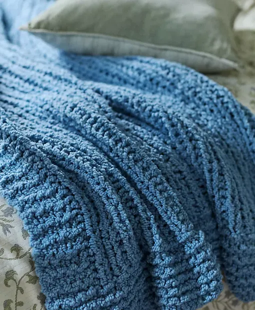 Chunky Wool Blend Throw Blanket